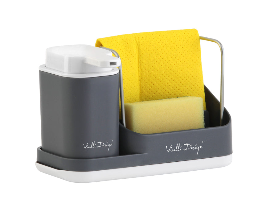 Vialli Design Kitchen organizer with a liquid dispenser grey LIVIO DUO 28319