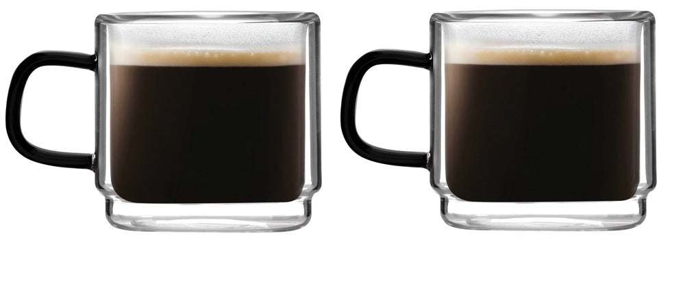 Vialli Design SET of 2 double wall espresso glasses 80ml CARBON 28548