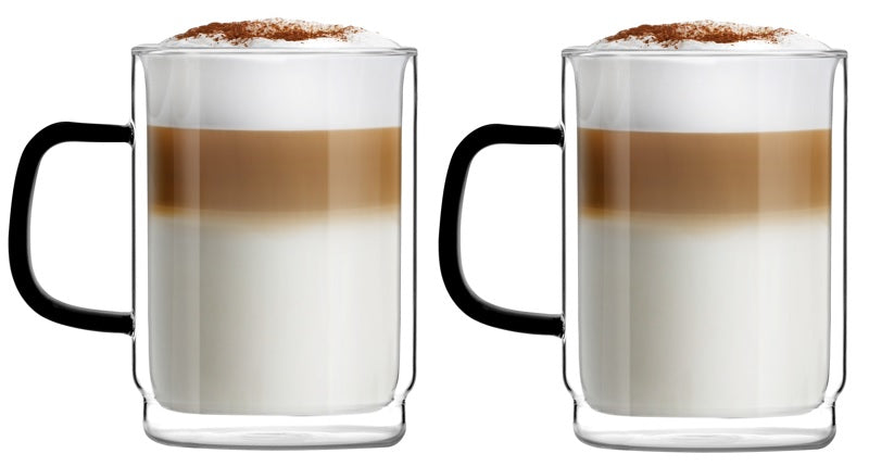 Vialli Design SET of 2 double wall glasses 350ml CARBON 28562