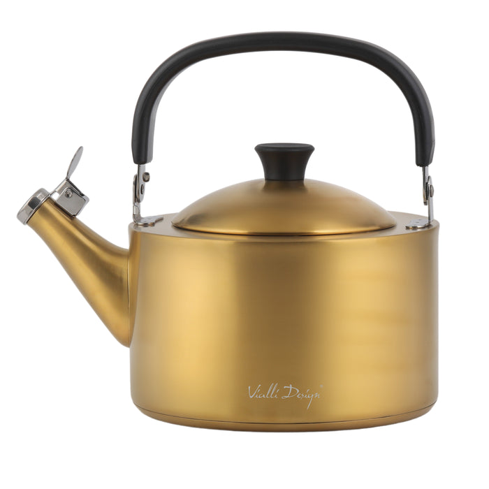 Vialli Design Kettle with a whistle 1.5l matt gold DIAMANTE 29194