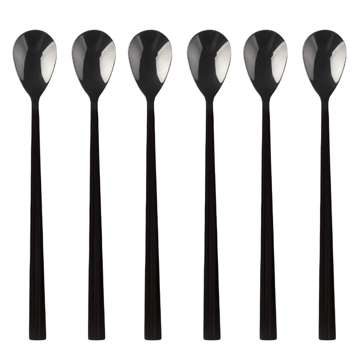 Kulig Set of 6 Piano black coctail spoons in box 29613