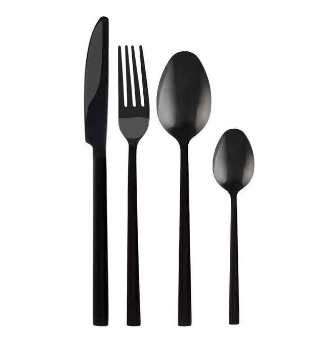 Kulig Piano black cutlery set 24 pieces in a box 29491