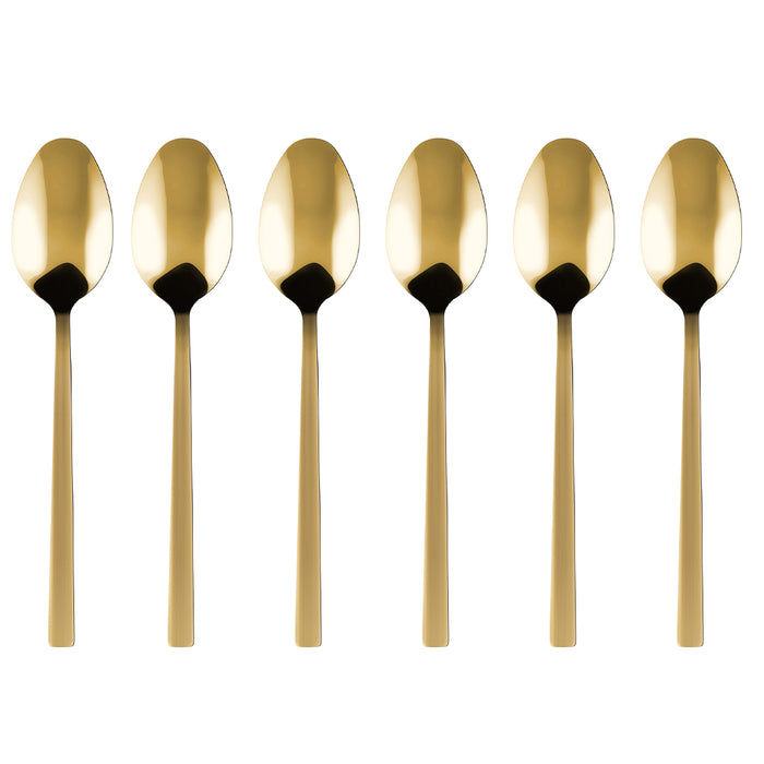 Kulig Set of 6 Piano gold tea spoons in box 29507