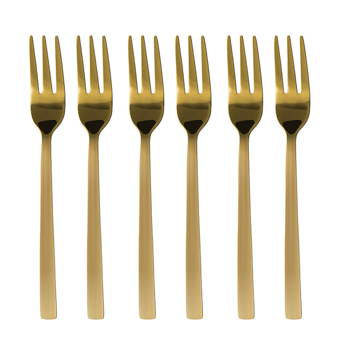 Kulig Set of 6 Piano gold cake forks in a box 29514