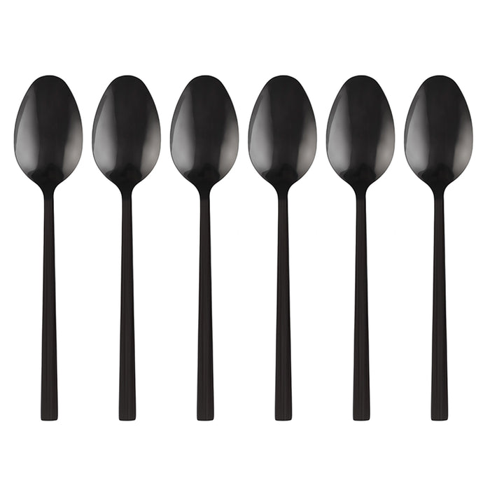 Kulig Set of 6 Piano black tea spoons in box 29590