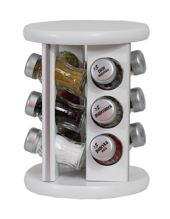 Gald Silver Line 12S white matte rotary spice rack. 23152
