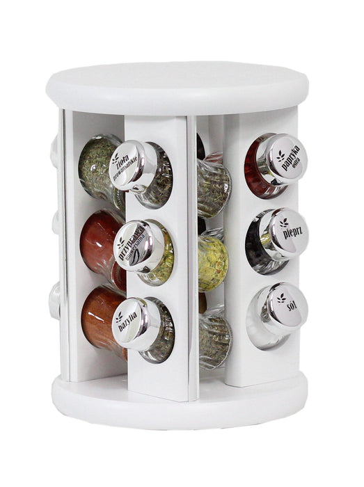 Gald Silver Line 12S white gloss spice rotary rack 23169