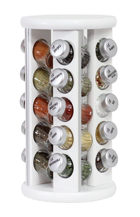 Gald Silver Line 20S white matte rotary spice rack. 23190