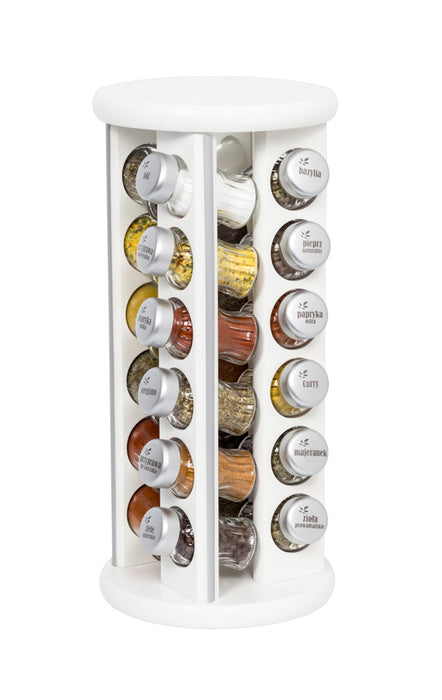 Gald Silver Line 24S white matte rotating spice rack. 26344