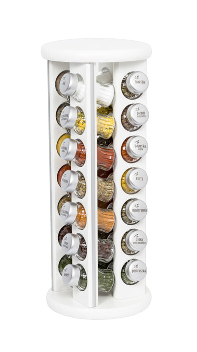 Gald Silver Line 28S white matte rotating spice rack. 26429
