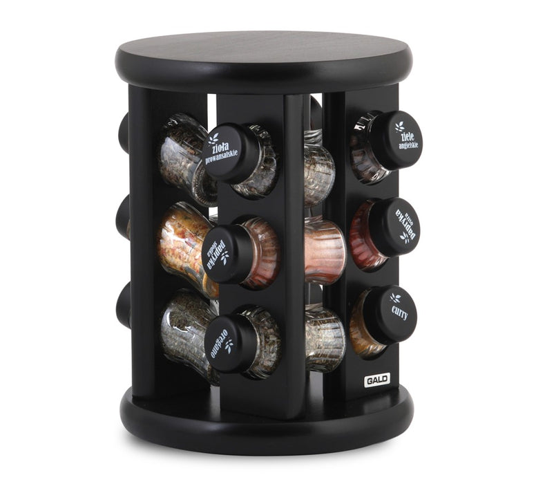 Gald Rotary spice rack 12 S black wood nut black 01285