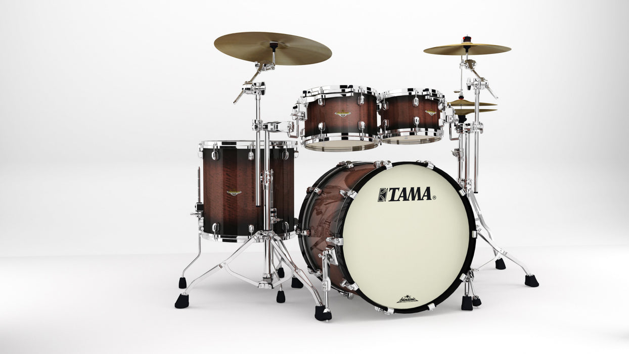 TAMA Starclassic Maple Exotic Shell Kit 4 pcs - Tobacco Sunburst Movingui/Chrome HW