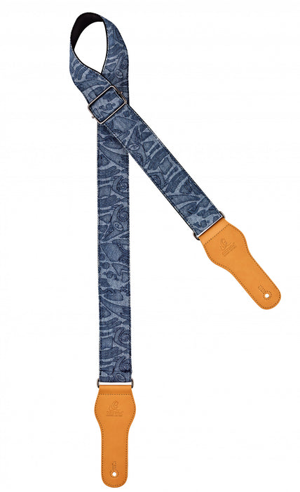 ORTEGA Spring Series Guitar Cotton Strap - Blue Jean