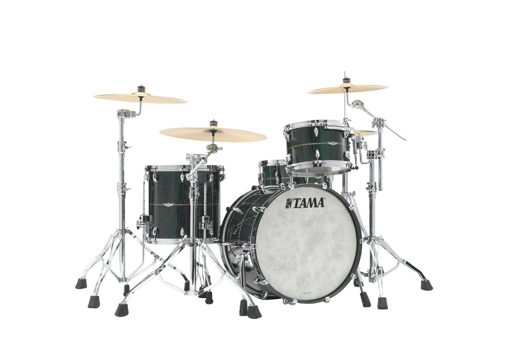TAMA STAR Bubinga Shell Kit 3 pcs - Dark Green Cordia/Chrome HW