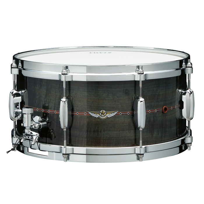TAMA STAR Bubinga Snare Drum 14" x 6,5" - Pewter Blue Australian Acacia/Chrome HW - Inside & Outside Inlay