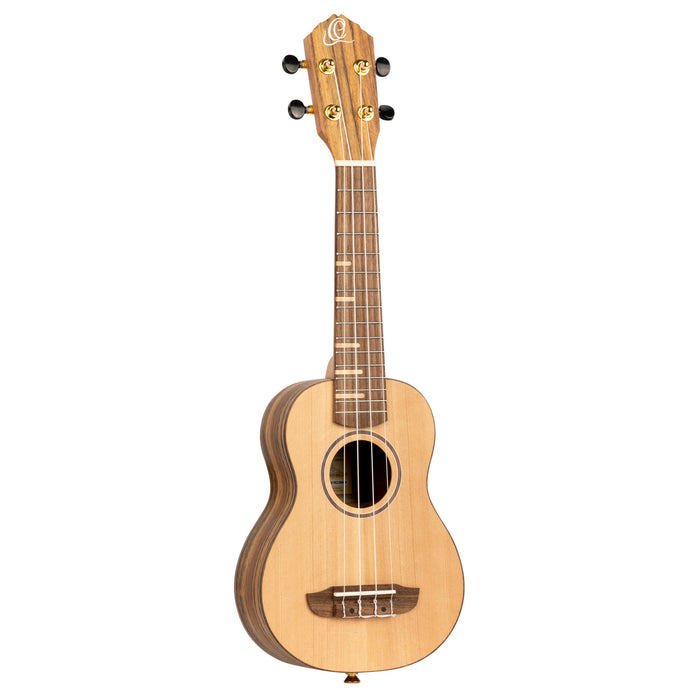 ORTEGA Timber Series Soprano Ukulele 4 String - Solid Cedar / Walnut Natural + Bag
