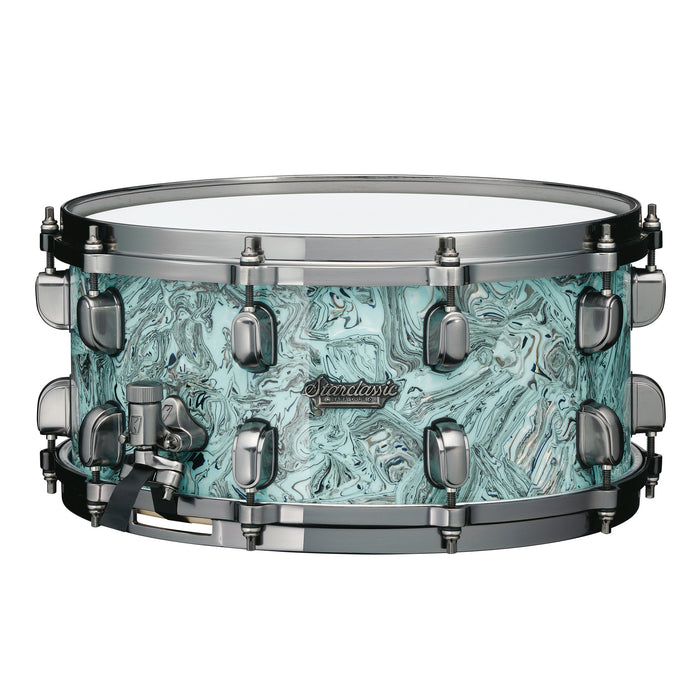 TAMA Starclassic Maple Snare Drum 14" x 8" - Sky Blue Swirl/Smoked Black Nickel HW