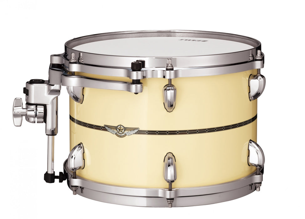 TAMA STAR Bubinga Rack Tom 12" x 8" - Antique White/Chrome HW/Inlay: Only Outside