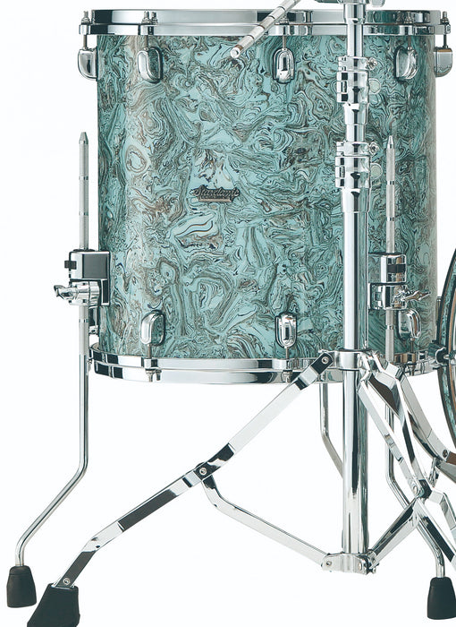 TAMA Starclassic Maple Duracover Wrap Floor Tom 14" x 14" - Sky Blue Swirl/Chrome HW