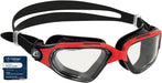 CRESSI Clear Eyes Swim Goggles, Black/Red, Clear lens