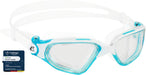 CRESSI Clear Eyes Swim Goggles, White/Aquamarine, Clear lens