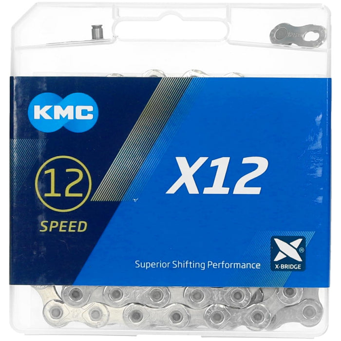 KMC Unisex Adult X12 Chain X12 Chain - Silver, 1/2” x 11/128”