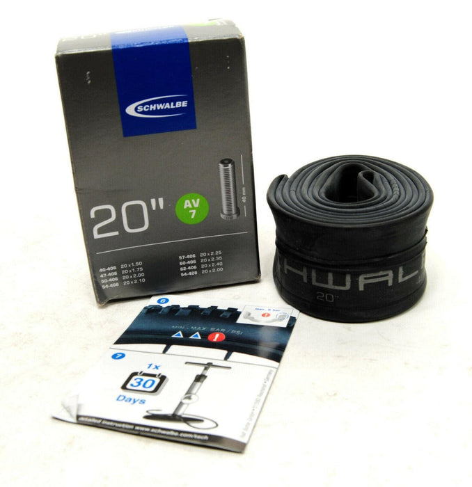 Schwalbe Bicycle Tube - 40mm Schraeder/Auto (20 x 1.5/20 x 2.5 - 40mm Schraeder Valve - AV7)