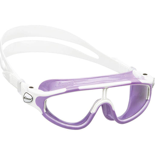 Cressi Wide View Swim Mask for Kids aged 2, 3, 4, 5, 6, 7 years old | Baloo made in Italy, Lilac/White