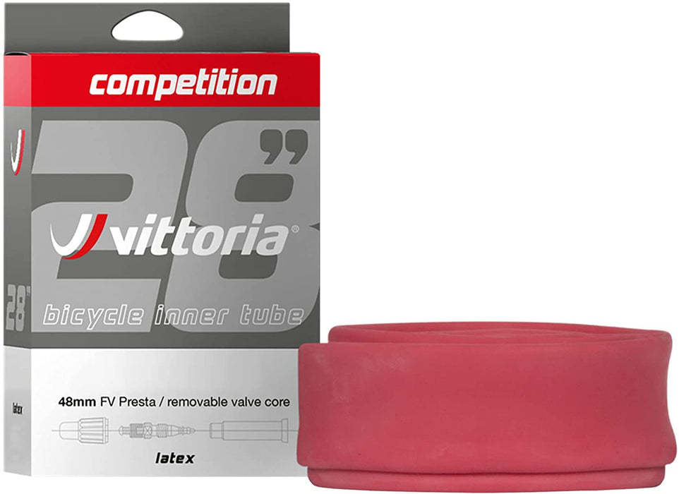 Vittoria Competition Latex Tube - Performance Bike Tire Tube - Lightweight Bicycle Inner Tubes for Racing (700x30/38), Black