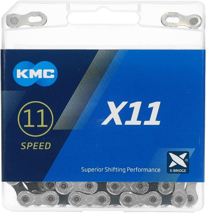 KMC Unisex's X11 Chain, Silver/Black, 114 Link