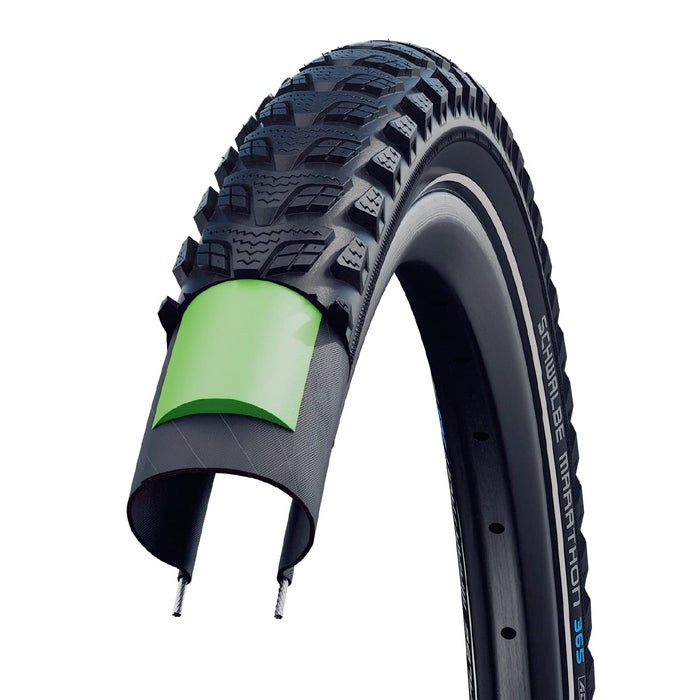 SCHWALBE Marathon 365 Tire - 700 x 50, Clincher, Wire, Black/Reflective, Performance Line, GreenGuard, Addix 4Season,