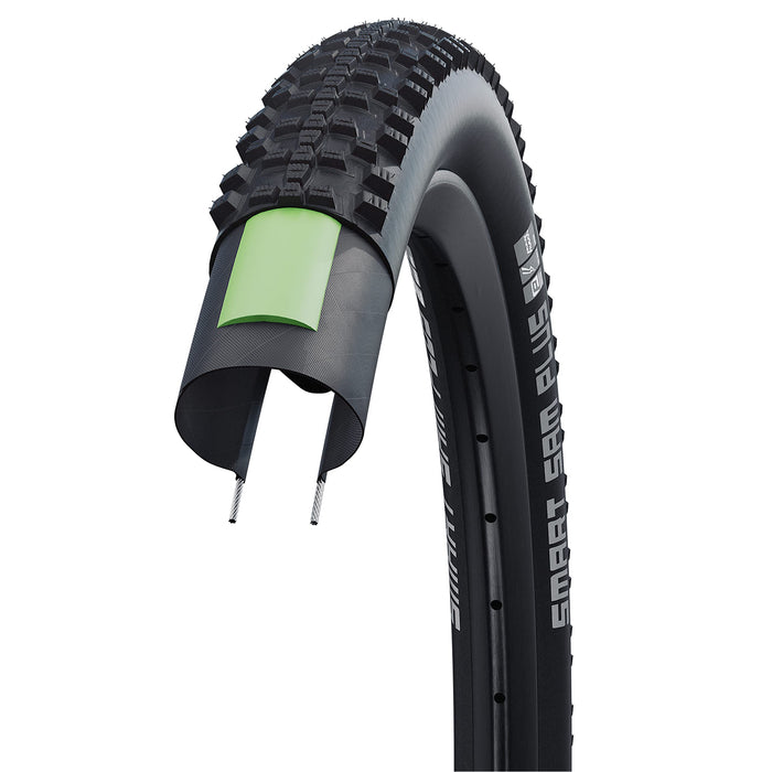 Schwalbe Unisex's Smart Sam Plus Greenguard Snakeskin Tyre, Black, Size 26 x 2.25
