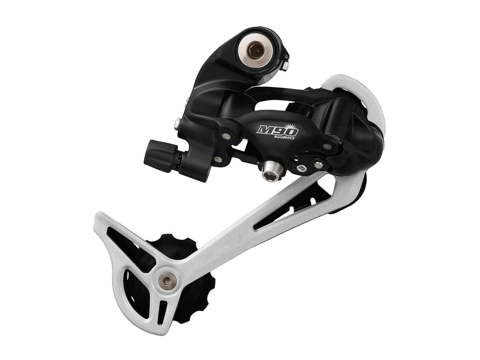 Sunrace RDM91 9-Speed Long Cage Bike Derailleur with Bolt, Black/Silver