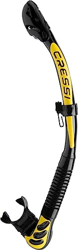 Cressi Alpha Ultra Dry Snorkel, Black/Black/Yellow