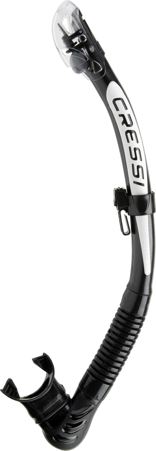 Cressi Alpha Ultra Dry Snorkel, Black/Black/White