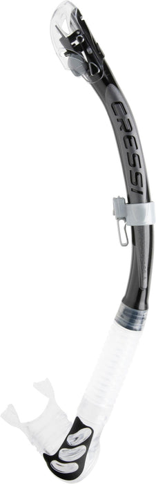 Cressi Alpha Ultra Dry Snorkel, Black/Silver