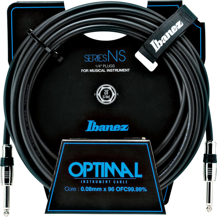 IBANEZ NS Series Guitar instrument cable - Straight / Straight - male - male, black - 6,10 m / 20 ft