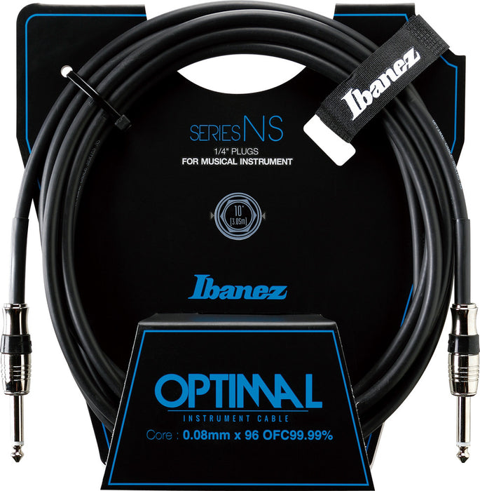 IBANEZ NS Series Guitar instrument cable - Straight / Straight - male - male, black - 3,05 m / 10 ft