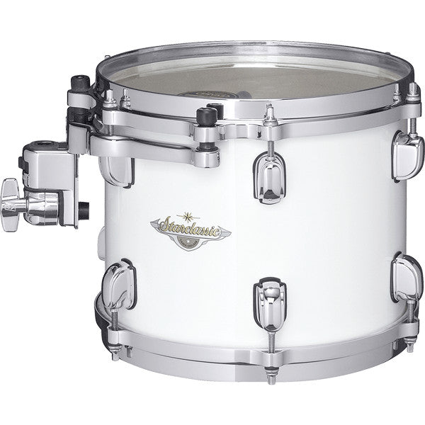 TAMA Starclassic Maple Lacquer Rack Tom 10" x 7" - Piano White/Chrome HW