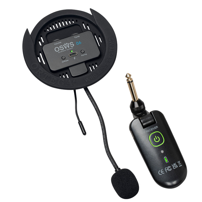 ORTEGA Wireless Soundhole Pickup System for classical guitars - 86 mm Diameter