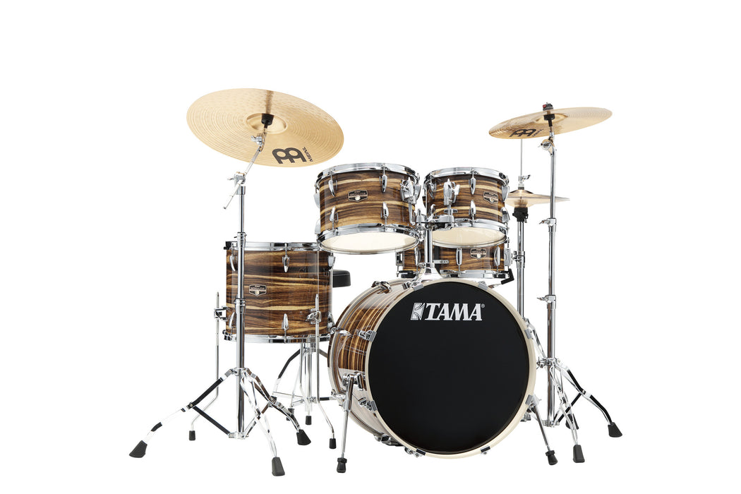 TAMA Imperialstar Drum Set 5 pcs - Coffee Teak Wrap/Chrome HW + MEINL Cymbals HCS Cymbal Kit/Stage Master Double-Braced Hardware Kit