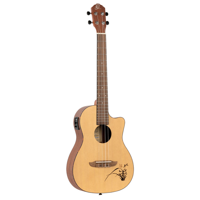 ORTEGA Bonfire Series Preamp Baritone Ukulele 4 String - Spruce/Sapele Natural