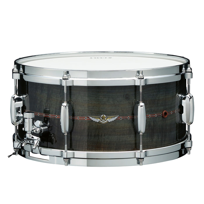 TAMA STAR Bubinga Snare Drum 14" x 5,5" - Pewter Blue Australian Acacia/Chrome HW - Outside Inlay