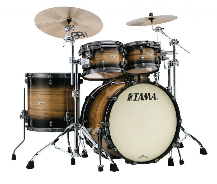 TAMA Starclassic Maple Exotic Shell Kit 4 pcs - Natural Pacific Walnut Burst/Smoked Black Nickel HW