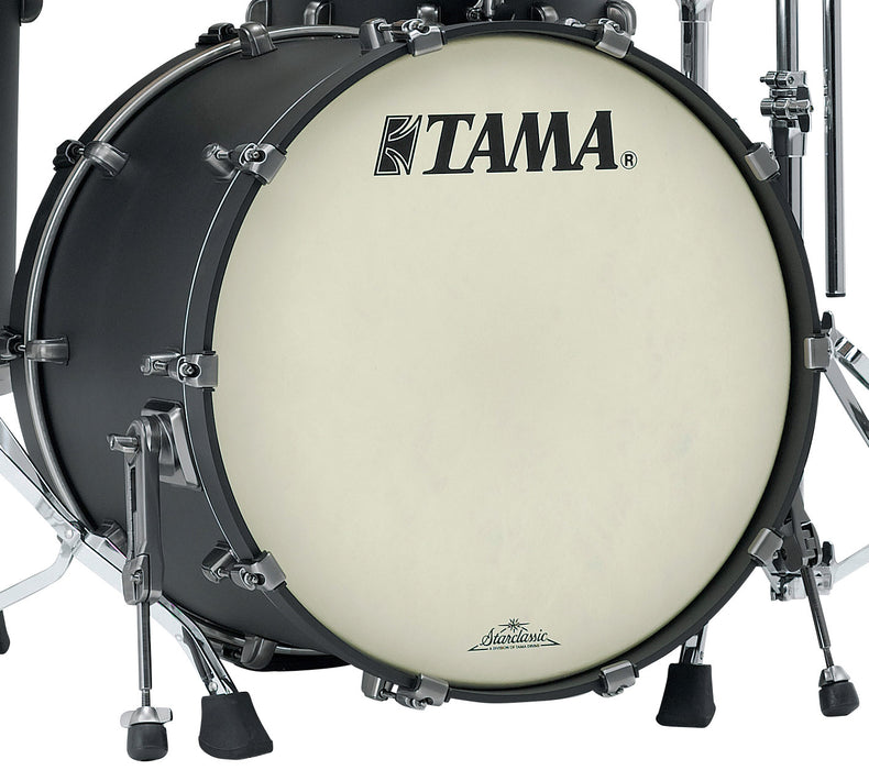 TAMA Starclassic Maple Lacquer Bass Drum 22" x 18" - Flat Black/Smoked Black Nickel HW/without Mount