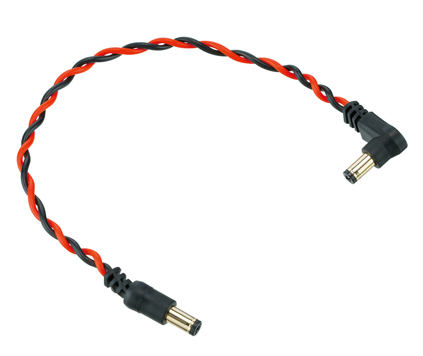 IBANEZ Twisted DC Cable Black & Neon Red, Length: 8" Straight & Angled Plug