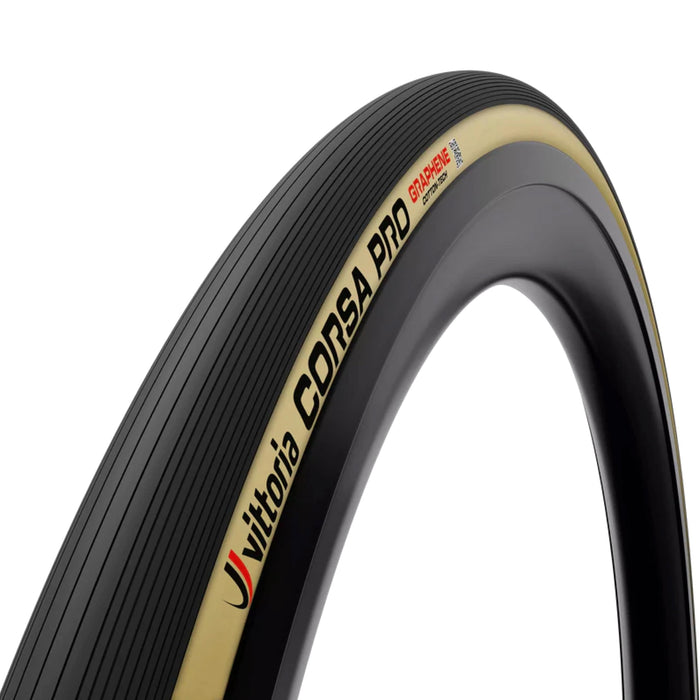 Vittoria Corsa Pro Tubeless-Ready Road Tire - 700x32c Black & Gold - Race Formulation Graphene & Silica - 324 TPI Cotton-Corespun Casing for Lightweight & Durable Tires - Anti-Puncture Belt