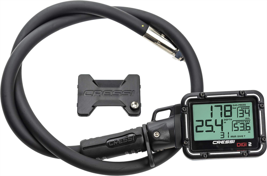 Cressi Digi2 Digital Depth & Pressure Gauges, Black