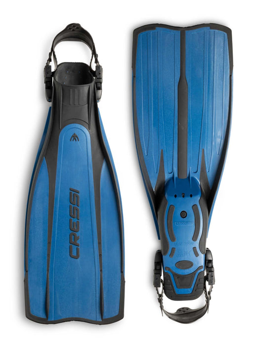 Cressi Pro Light Adjustable Open Heel Fins, Black/Blue, S/M
