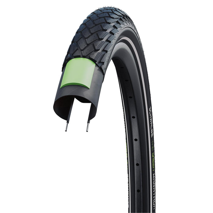 Schwalbe Green Marathon Tire - 26 x 1.75, Clincher, Wire, Black/Reflective, Performance Line, GreenGuard, TwinSkin,